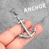 Golden  Color Anchor Men Necklaces Pendants Chain Punk for Boyfriend Male Stainless Steel Jewelry Creative Gift Wholesale