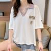 Navava Women Label PoinT Collar ShorT Sleeve T shirT nT2614