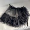 White Black Lolita Short Shawl Lace Mesh Lolita Skirt Versatile French Style Smock  Women