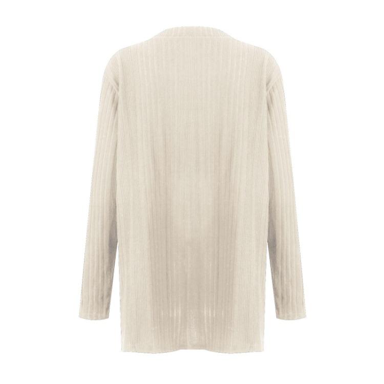 Casual Long Sleeve Open Front Solid Knit Cardigan Women's Sweater Clothing