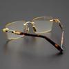 Natural Crystal Glass Lens Reading Glasses for Men Women Luxury Rimless Anti-fatigue Keep Eye Presbyopic Glasses Diopter Eyewear
