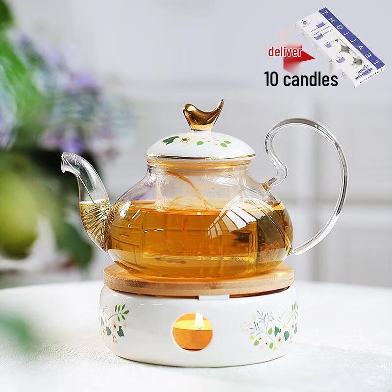 Heat-Resistant Glass Teapot with Warmer
