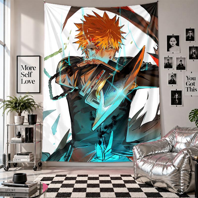 Wall TapestryBleach anime Art Hanging Cloth Decorative Background Cover for Room Decoration