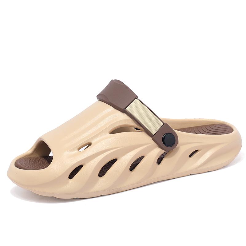 Fashion Men's Summer Outdoor Thick Bottom Slip-On Shoes Anti-Odor Anti-Slip Clog Shoes Comfortable Sensation Beach Sports Sandals