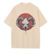 Cotton T Shirt Graphic Tees Baggy Dropped Shoulders Oversized Short Sleeve Design Clothes Ram Skull Graphic Unisex Tops
