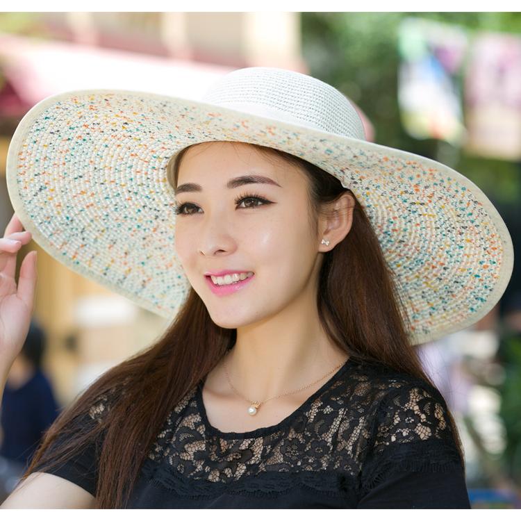 Beach Straw Hat Women Summer Beach Big Brim Sun Protection and Shade Travel Versatile Big Brimmed Cool Hat Sun Summer