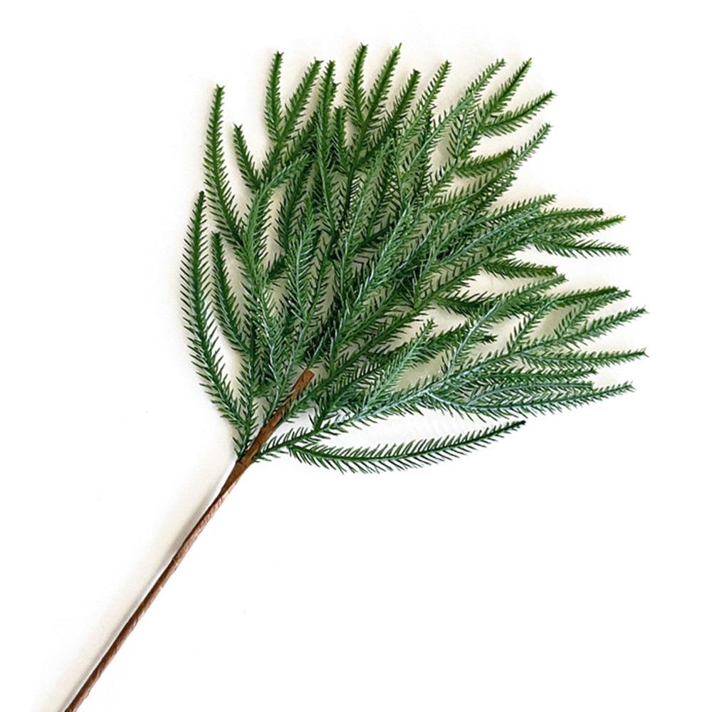 5PCS Green Artificial Norfolk Pine Branches 3/5 Forks Plastic Simulation Ceder Branches DIY Wreath Accessories