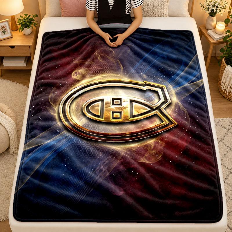 Flannel BlanketMontreal Canadiens Warm Soft Throw Blanket for Indoor Sofa Bed Living Room Use