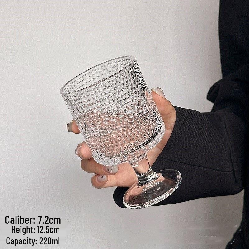 Sunflower Embossed Stemmed Glass