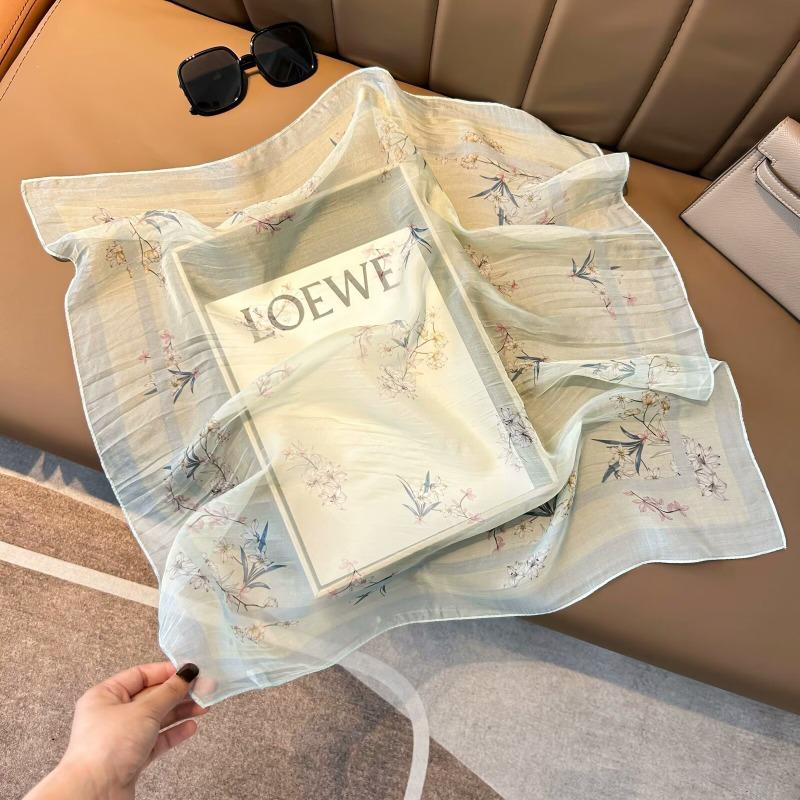 Spring and Summer New Thin Silk Chiffon Silk Scarf Women's Simple Atmospheric Polka Dot 100 Mulberry Silk Silk Scarf Breathable Scarf
