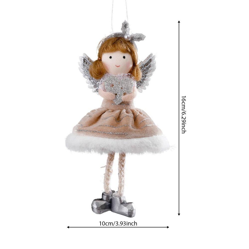 Cute Skirt Doll Ornament Christmas Feature Xmas Tree Pendant Angel Wings Girl Pendant  Dining Room