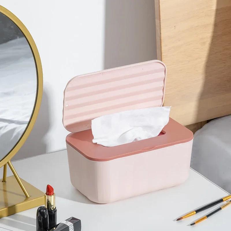 Home Kitchen Tissue Paper Dispenser Storage Organizer Tissue with Cover Square Wet Wipes Case Napkins Toilet Paper Container