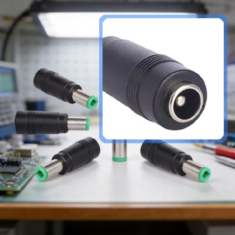 DC5521 Female Connector Converters, 5Pack Direct Current Barrels Adapters with DC6.5X3.0Mm/DC6.3X3.0Mm Male Plugs Output and Direct Connection
