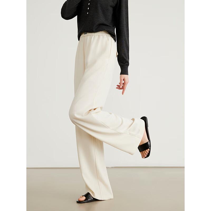 Women's Elastic Waist Wide-Leg Casual Trousers