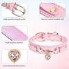 1Pc PU Leather Delicate Pet Dog Collar, High-Quality Leather Fabric And Alloy Fittings. Beautiful Gemstone Decoration.8-15''Neck