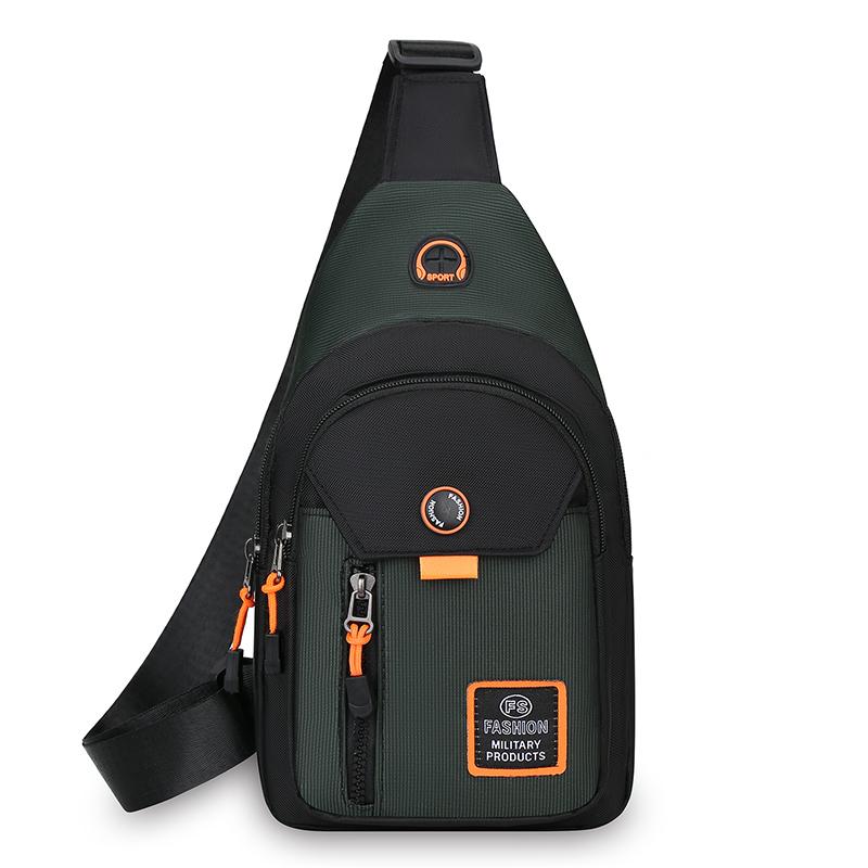 

Мужская модная нагрудная сумка кроссбоди - Легкий плечевой слинг из Оксфорда (Стильная поясная сумка и сумочка для повседневной носки) зелёный