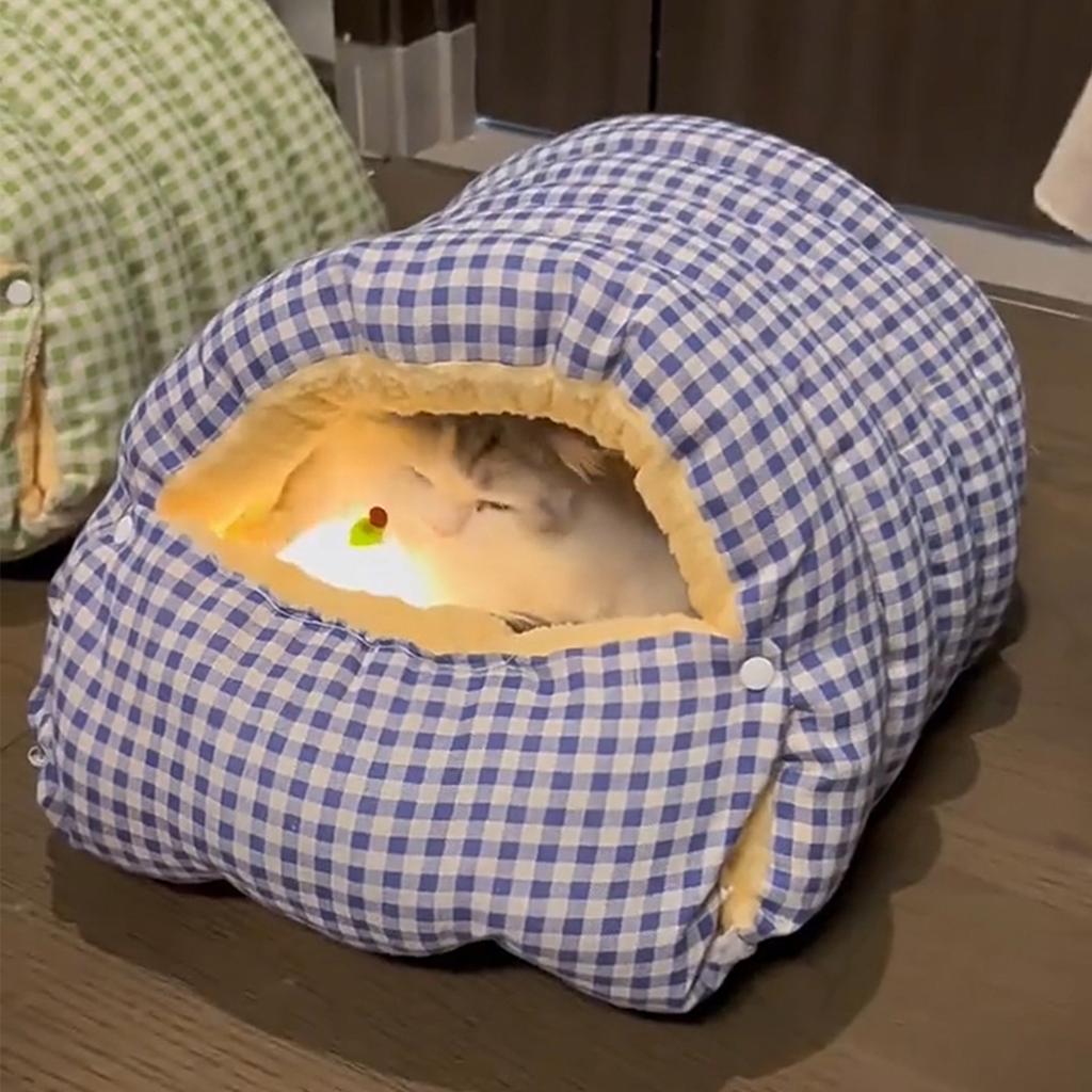 Foldable Pet Sleeping Bed for Cats And Dogs Thickened Semi-Enclosed Soft Indoor Design Warm for Autumn And Winter
