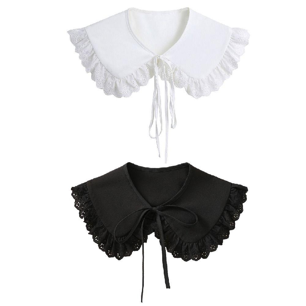 Adjustable Lace False Collar Sweet Ruffled Shawl Fashion Detachable Collar  Women Girls