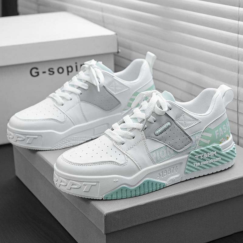 2025 new mesh surface breathable design casual board shoes students thick sole increase sports fashion shoes low top