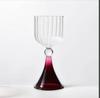 Small Ins Champagne Cup High Beauty Household Red Wine Cup Heat Resistant Vertical Textured Glass Mug Dessert Juice Goblet