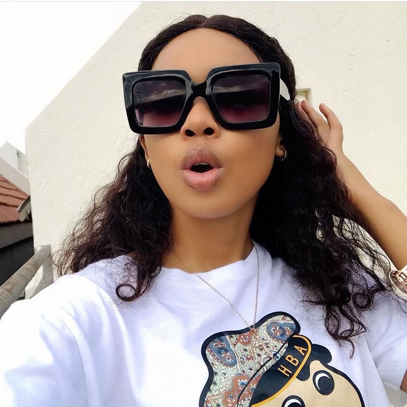 Vintage Oversized Square Gradient Sunglasses For Women New Luxury Brand Leopard Brown Uv400 Sun Glasses Men Retro Shades