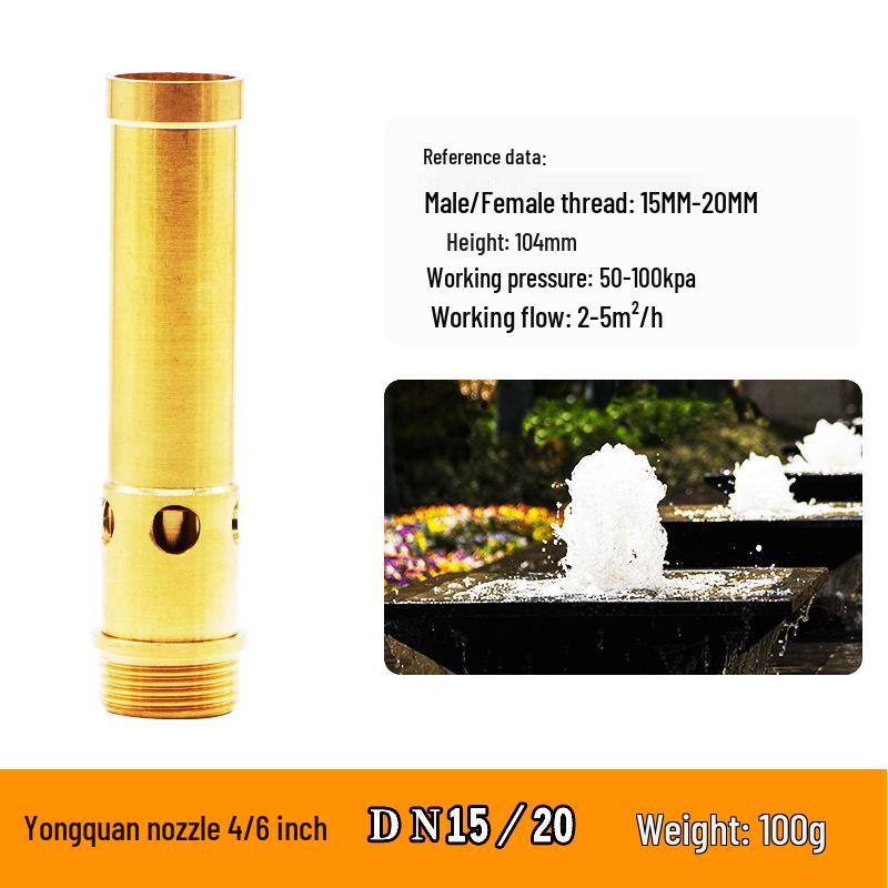 Brass Mushroom Ice Column Jet Fountain Nozzle for Pool and Rockery Landscaping