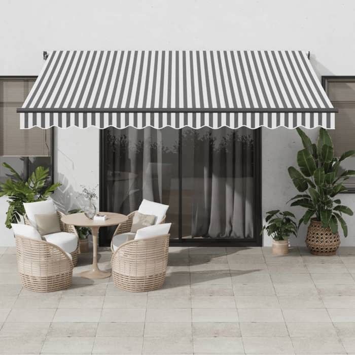 VidaXL Automatic Retractable Awning with LED Anthracite and White, Awning, Door Awning, Garden Awning, Awning, Awning 3215811