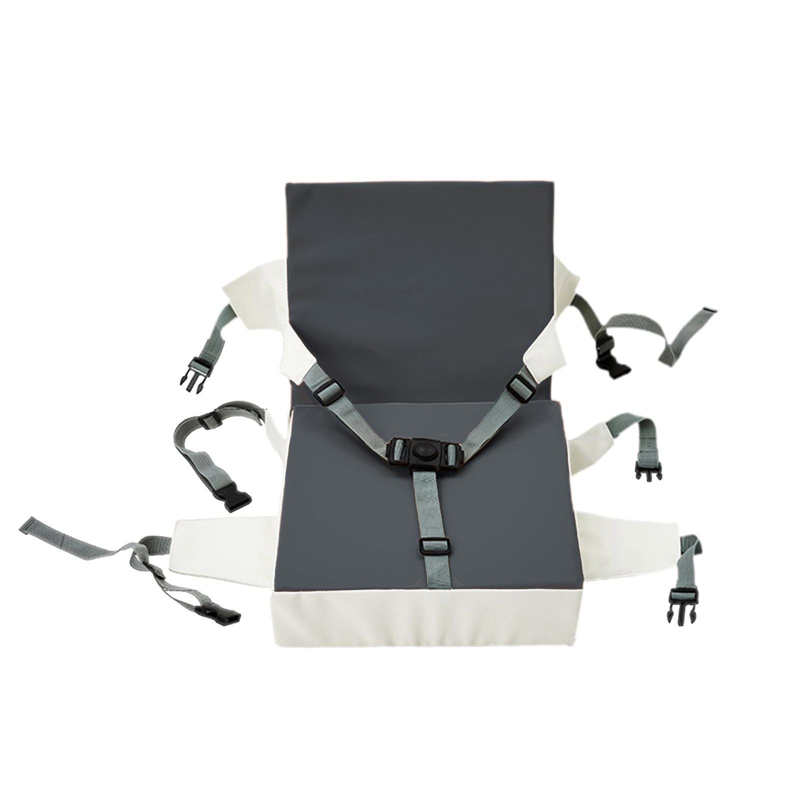 

Kids Booster Seat Cushion Adjustable Seat Belts Soft High Chair Seat Cushion for Dining Room Traveling Home Use Indoor Outdoor сірий