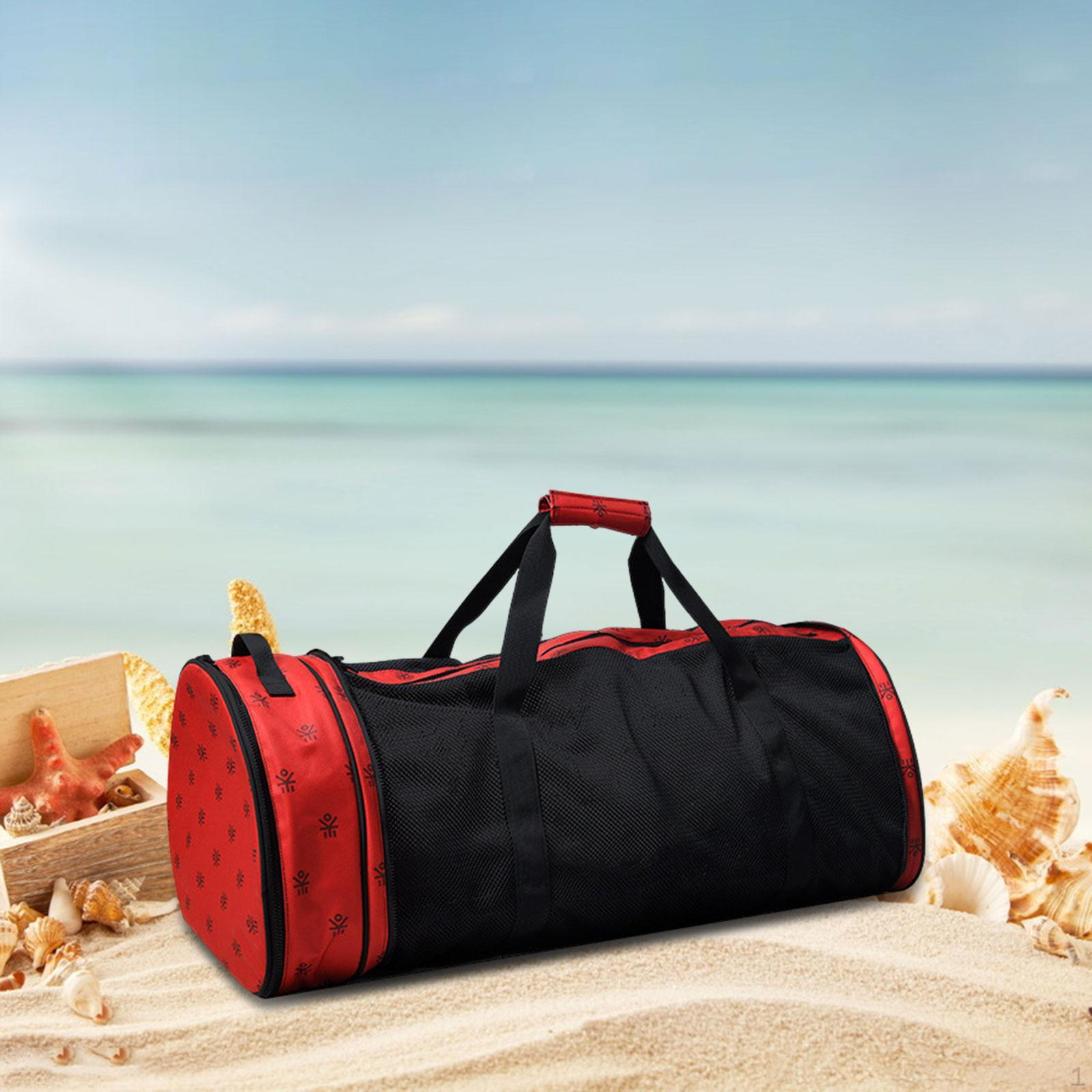 

Canvas Bag with Mesh for Outdoor Transport And Sports Equipment Organization червоний