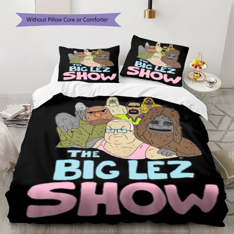 The Big Lez Show Sassy Night Forest 3 Pieces Bedding Set, Cartoon Bigfoot Duvet Cover & Pillowcases