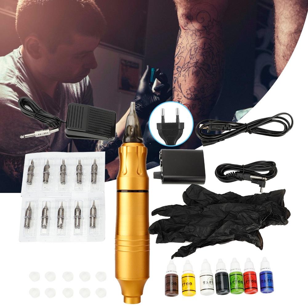 Tattoo Pen Tool Kit Tattoo Machine Liner Shader Ink Tattoo Needle Accessories Set (Gold )