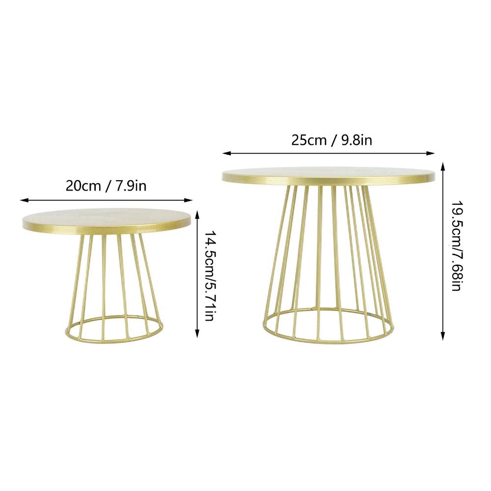 2pcs Gold Cake Display Stand Round Top Metal Cake Stand Classic Round Cake Stand  Afternoon Tea