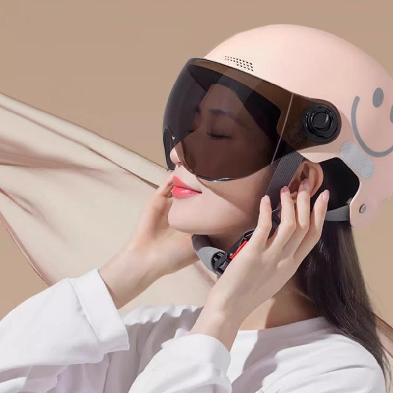 1 Adet Yetişkin Scooter Tam Kafa Şapka Kaskları Erkekler Kadınlar İçin Elektrikli Araç Motosiklet Kaskı Güneş Korumalı Güvenlik Kaskı