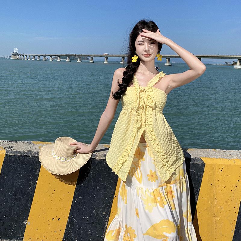 Gentle Wind Neck Suit Skirt Casual Temperament Age Reduction Summer New Two-piece Dress