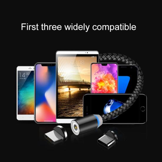 1/2m 3.1A Micro USB Type-C Magnetic Fast Charging Data Cable for Android iPhone