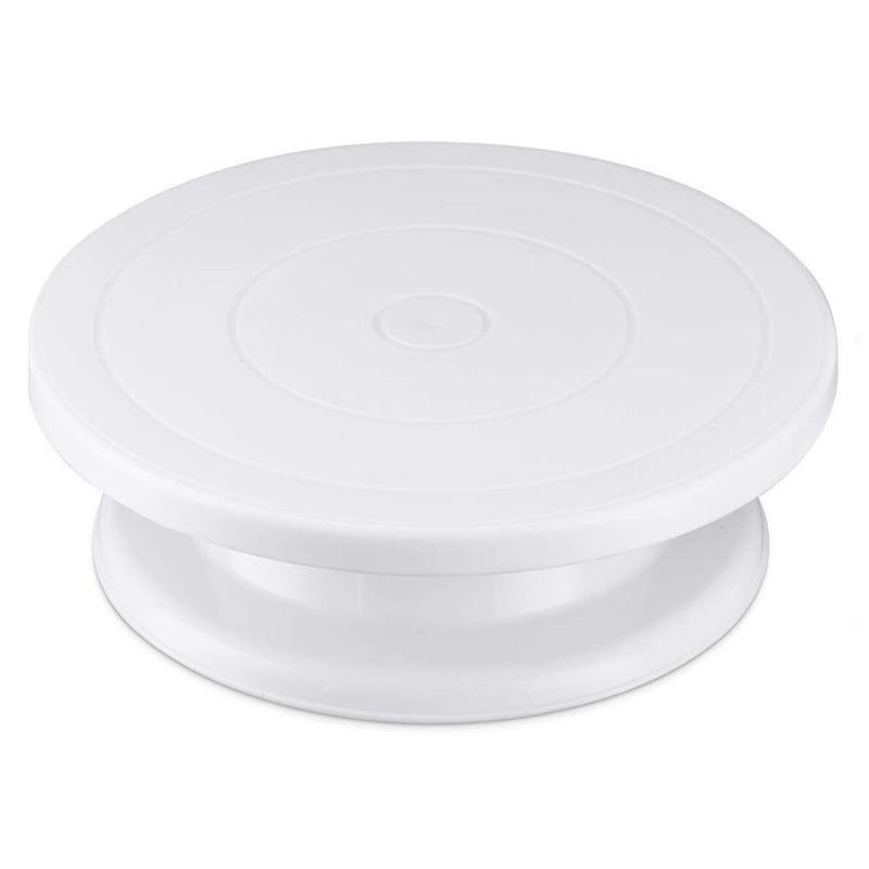 Plastic Cake Decorating Turntable Non Slip Base Smooth Rotation Perfect For Home Baking Pastry Making