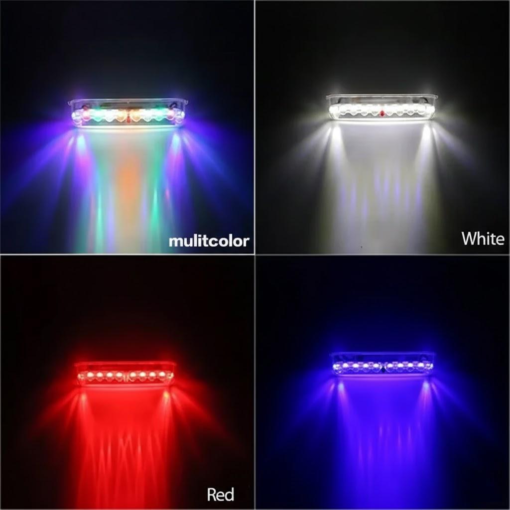 

Motorcycle Waterproof LED Tail Lights Rear End Collision Prevention Colorful Warning Lights for Safe Riding Accessories белый