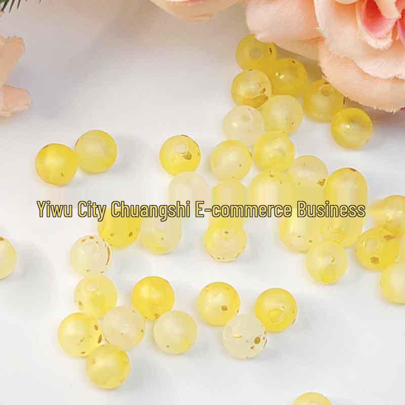 Gold-Sprinkled 8mm Round Beads for DIY Hairpin Flower Accessories