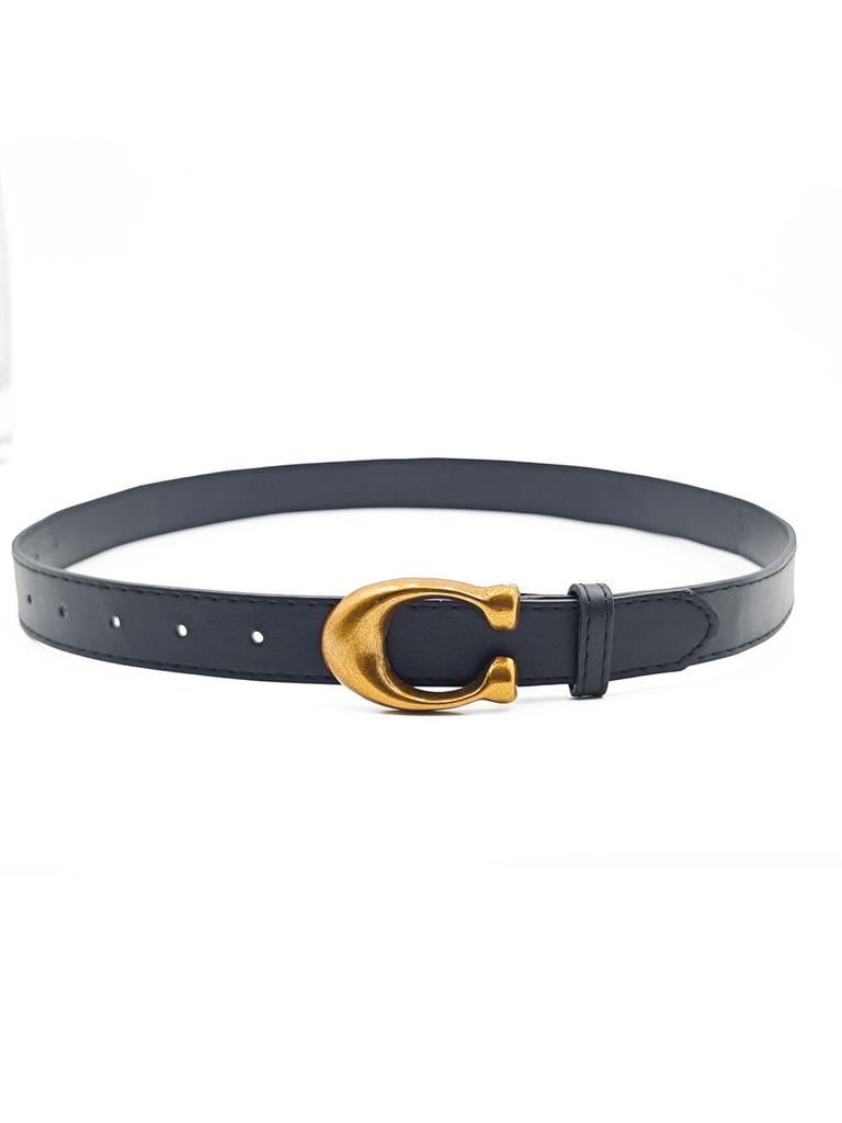Belt Ladies 1116 New Fashion Versatile Letter C Decorated Black Belt Women's Jeans Belt
