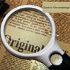 Reading Visual Magnifier with 3 LED Light, Mini Portable 3-45X Handheld Reading Visual Magnifier with 3 LED Light