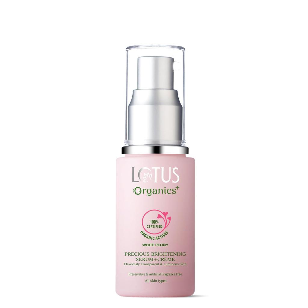 Lotus Organics+ Precious Face Serum + Cream | 100% Certified Organic White Peony| Fades Dark Spots, Blemishes & Pigmentation | All Skin Types | For