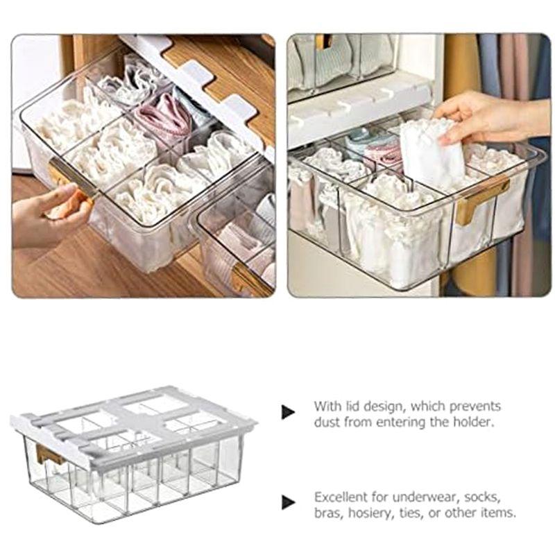 M-Modern-Underwear Storage Box PET Underwear Storage Box Hanging Sock Organizer Compartment Sock Under The Table Underwear Bedro