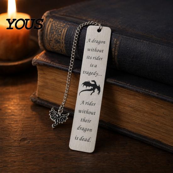 Elegant Metal Bookmark Pterosaur Bookmark, Stainless Steel Fourth Wing Design Page Marker with Black Tassel, Unique Literary Gift for Book Lovers And