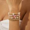 Salircon 4 Styles Punk Vintage Cross Imitation Pearl Bracelets Woman Luxury Gold Color CCB Beaded Bangles Pulseras Mujer Jewelry