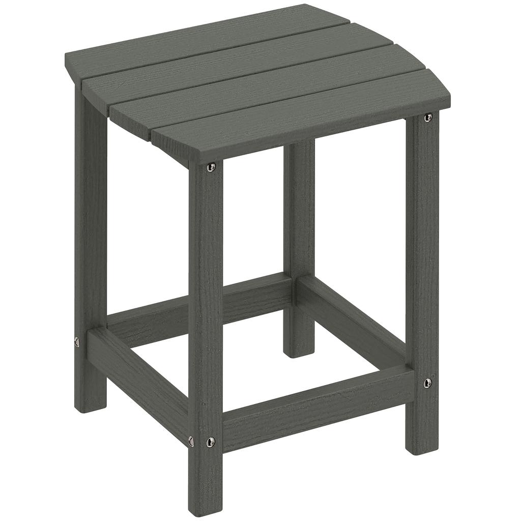Outdoor-Beistelltisch, Gartentisch, Allwetter-Adirondack-Beistelltisch für Garten, Strand, Innen-Außenbereich, Grau