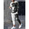 Men's Long-sleeved Set 3D Printed Lion Animal Pattern Fashion Casual Street Wear Crewneck Sweatshirt And Trousers Jogging Suit