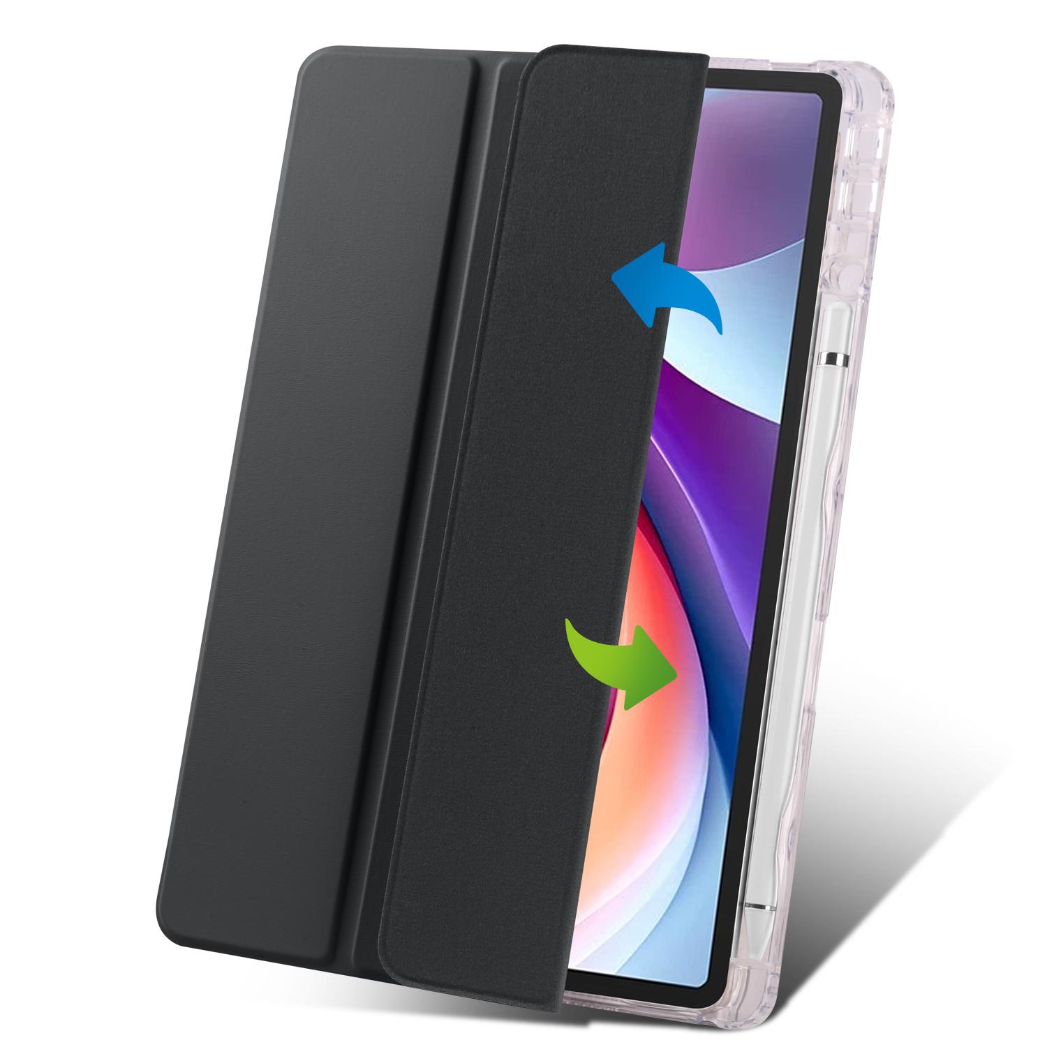 Voor Lenovo Tab M11 TB330FU TB331FC Hoes met Pennenhouder Klapstandaard Acryl Transparante Harde Cover XiaoxinPad TB335FC Hoes Tab M11 TB331FC zwart