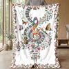Music and Accordion Theme Blanket Lightweight Warm Flannel Blanket Decorative Throw Blanket for Home Decoration