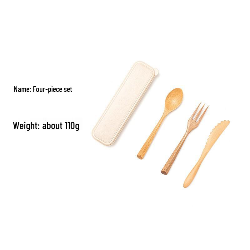 Portable Wooden Cutlery Set: Chopsticks, Fork, Spoon with Cloth Bag for Outdoor Travel