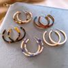 Retro Hong Kong Style Acetic Acid C-shaped Earrings Stud Earrings Temperament Earrings Simple Earrings Women